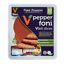 Load image into Gallery viewer, V Bites Cheatin’ - Pepperfoni Deli Slices 100g (COLD)
