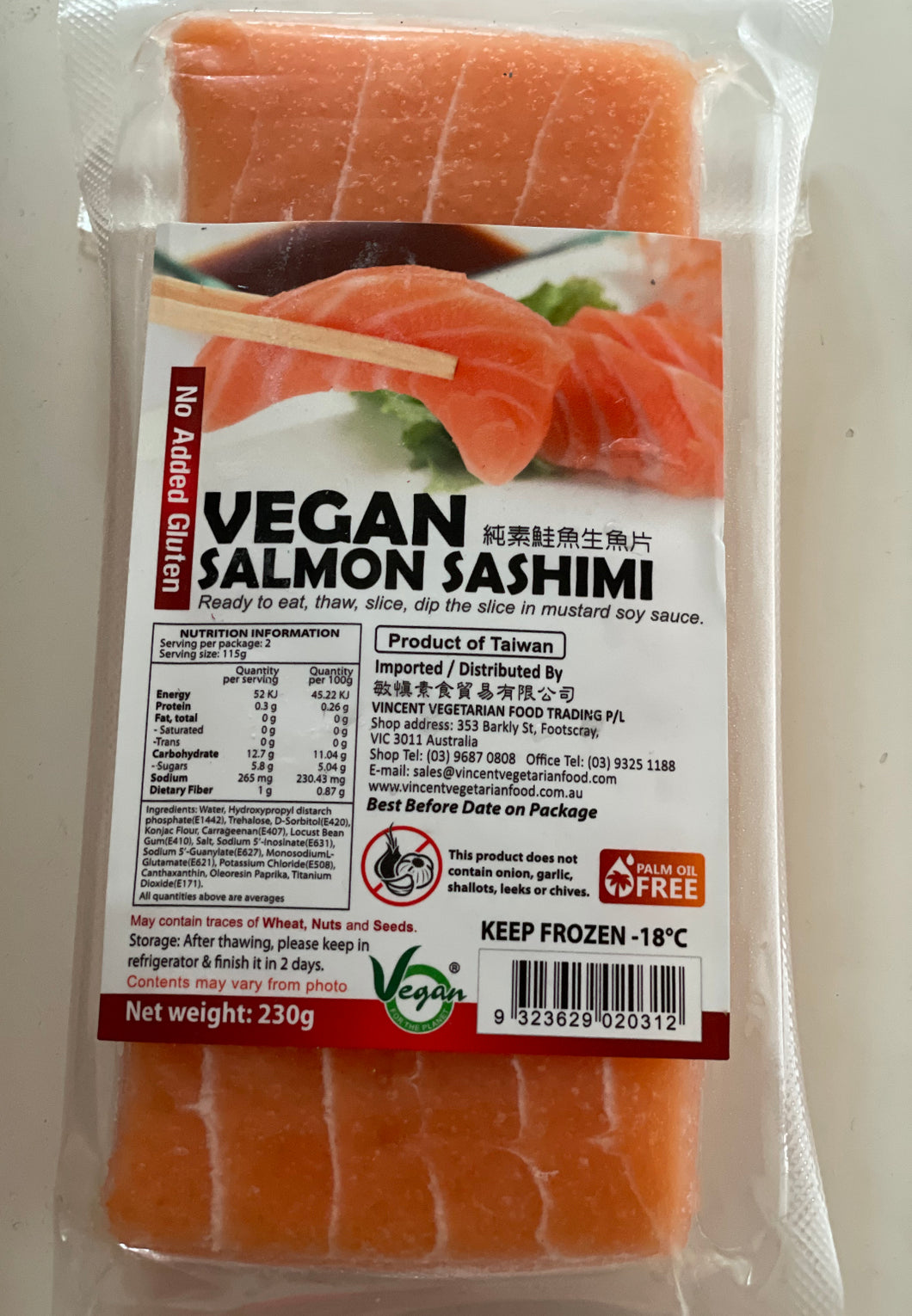 Vincent Vegeterian - Vegan Salmon Sashimi 230g (COLD)