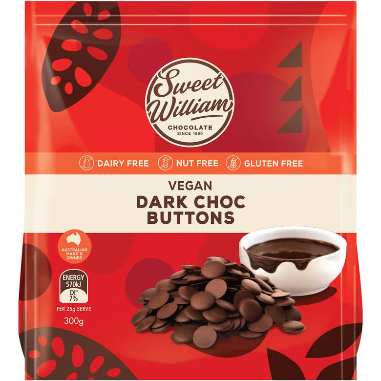 Sweet William - Dark Chocolate Baking Buttons 300g